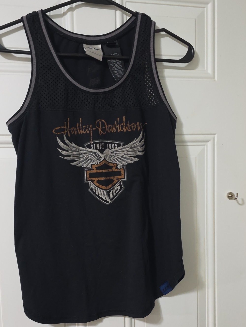Harley-Davidson Black Tank with Gold & Silver Logo